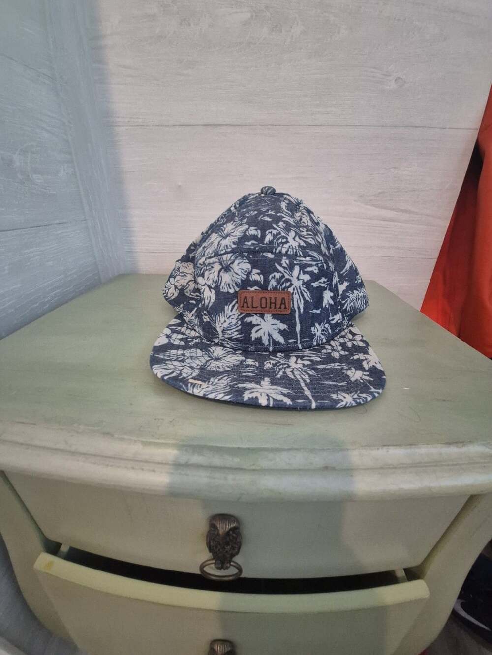 Dorfman Pacific Co Hawaiian Print Hat One Size Blue Cotton Snapback